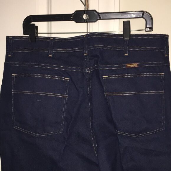 Vintage Wrangler Brushed Relaxed Fit Raw Denim Blue Jeans Pants 38 Waist - Picture 3 of 9